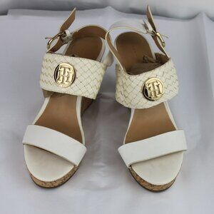Free with Any Purchase- Tommy Hilfiger 6m Cream Open Toe Cork Wedge Sandals